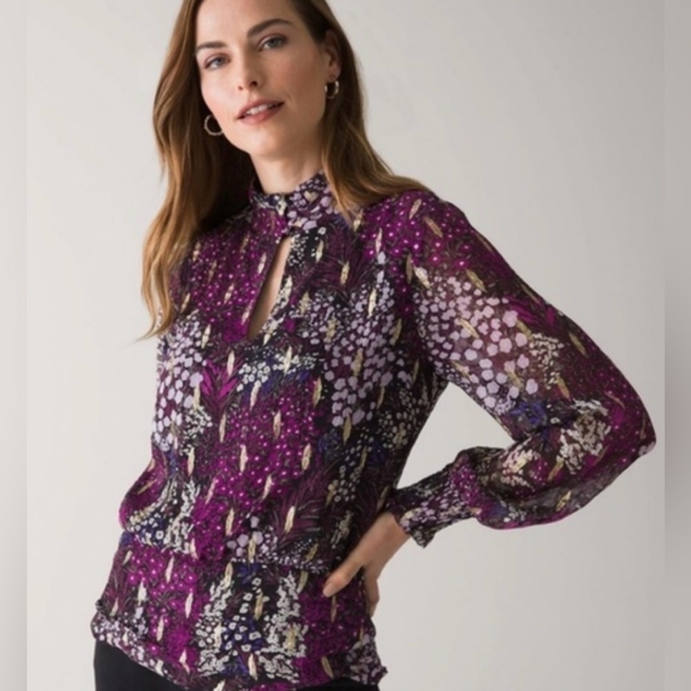 White House Black Market Purple Blouse